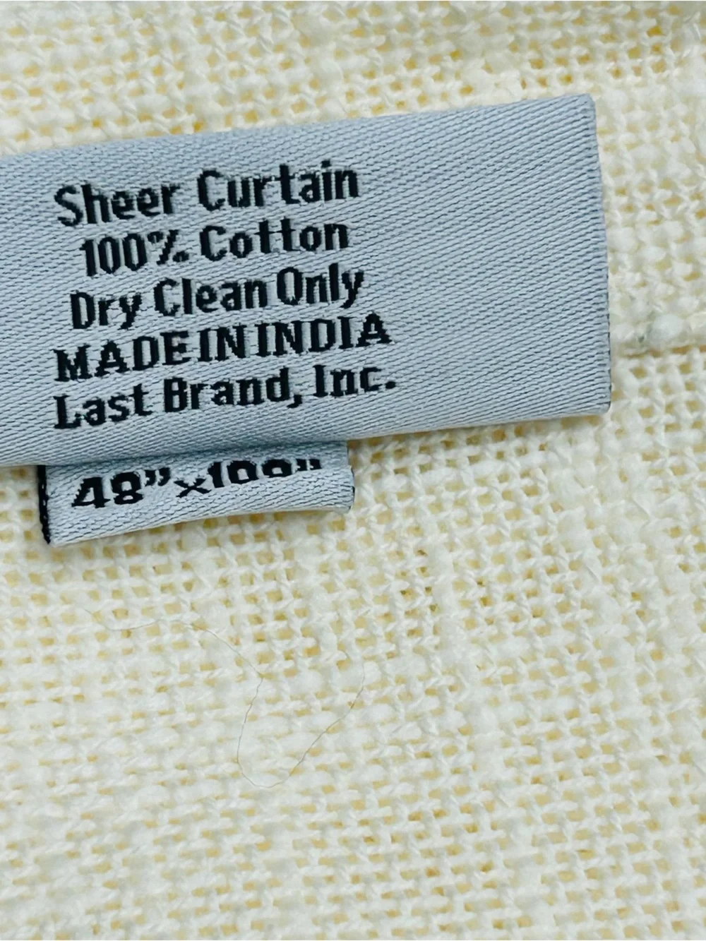 QUINCE Set Of 2 48x108 Cotton Sheer Curtains Ivory 0383